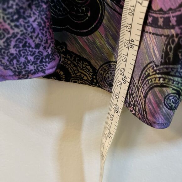 Natori Slip Dress Chemise Spaghetti Straps Purple Paisley Y2K Gyaru Midi Sz M - Picture 9 of 9